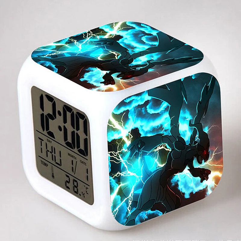 Pokemon Alarm Clock LED Digital Clock 7 Color Changing Light Night Glowing Kids Desk Clock Children Gift for Kids